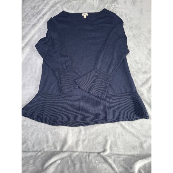 Style & Co Womens size 1X Navy Ribbed Trim Long Sleeve Sweater - Picture 16 of 16